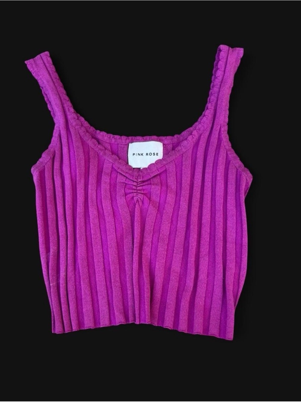 Pink Rose Bright Fuchsia Ribbed Tank